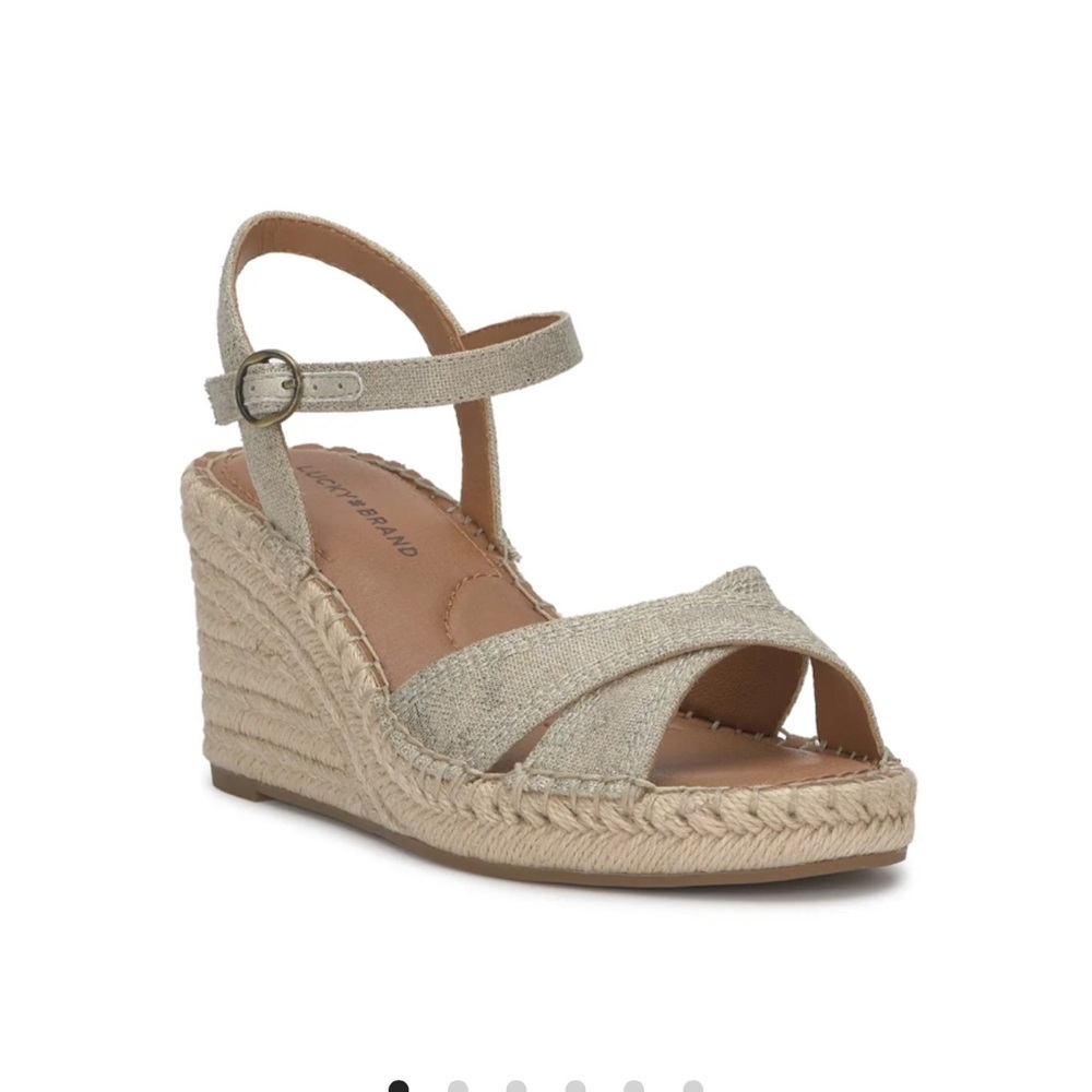 Lucky Brand Beige Wedge Sandals NWOT